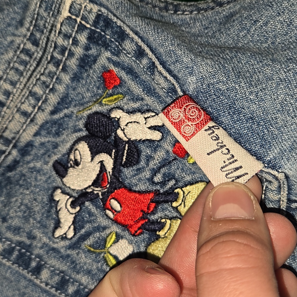 Vintage Mickey Unlimited Feelin Fine Denim Vest Embroidered Large - Picture 13 of 16